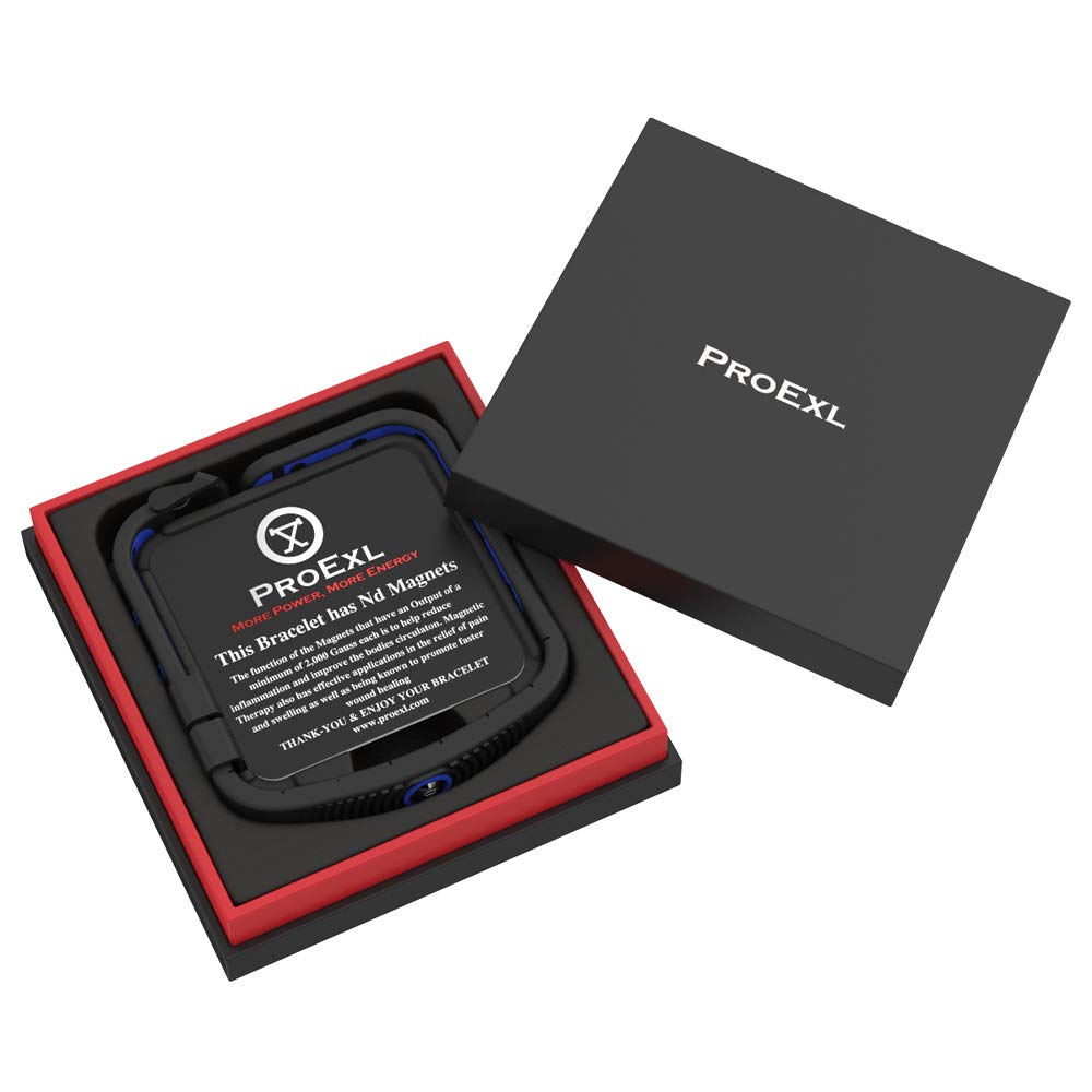 PROEXL 18 MAX Sports Magnetic Bracelet - Waterproof - Breathable Strap - Super Strength - Red Gray
