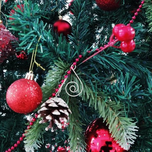 Mikikit 50pcs Stainless Steel S Hooks for Christmas Ornaments and Jewelry Making, Silver Color, Easy Installation, Versatile Use, Simple and Stylish Decorative Hanging Accessories