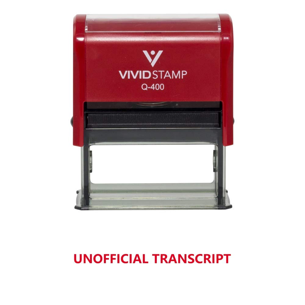 Unofficial Transcript Self Inking Rubber Stamp (Red Ink) - X-Large