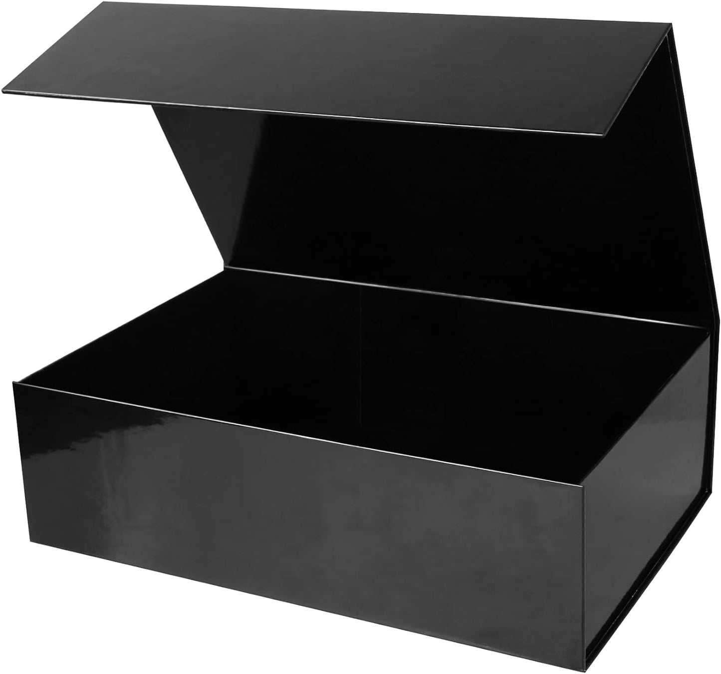 RayofSun Black Gift Boxes with Magnetic Lids for Presents Large Rectangle Collapsible Decorative Boxes 13.7x9x4.3inch, Bridesmaid Groomsmen Proposal Box for Wedding, Christmas, Birthday(1PC)
