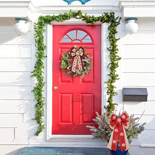 4PCS Large Christmas Wreath Bows for Indoor Outdoor Tree Topper Wall Decor