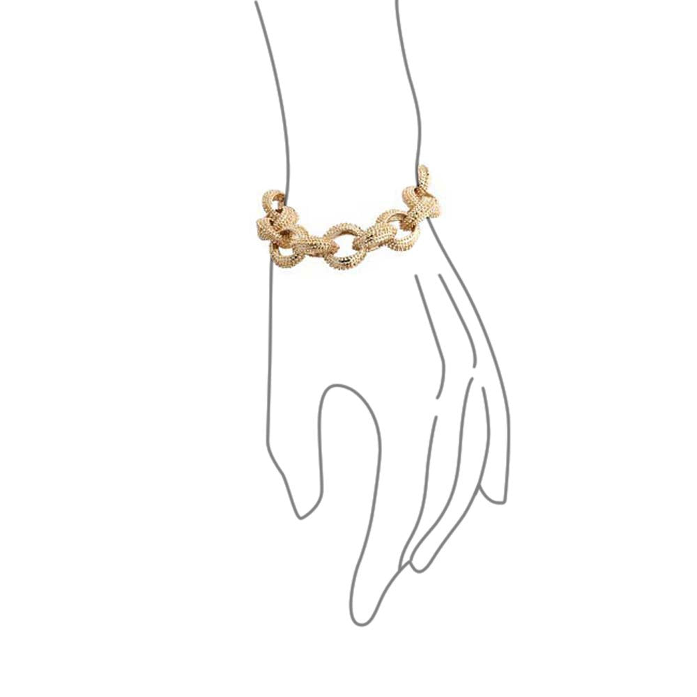 Bling Jewelry Chunky Large Oval Chain Statement Bracelet For Women Toggle Clasp Closure Gold Plated Matt Texture