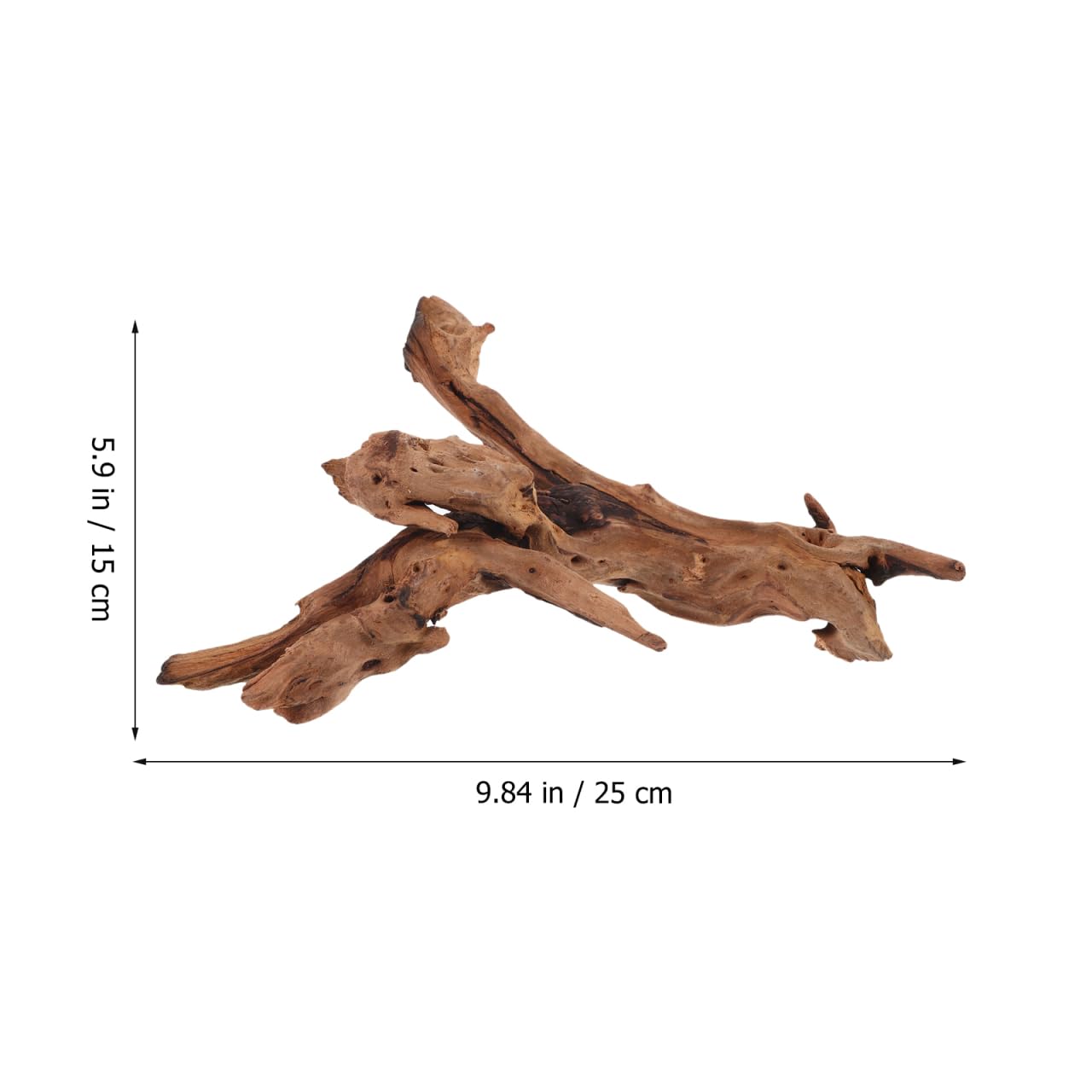 POPETPOP Natural Driftwood for Aquarium Decor - 9.8×5.9" Unique Wood Branch Fish Tank Decorations & Reptile Tank Accessories, Drift Wood Log for Leopard Gecko Terrarium Accessories