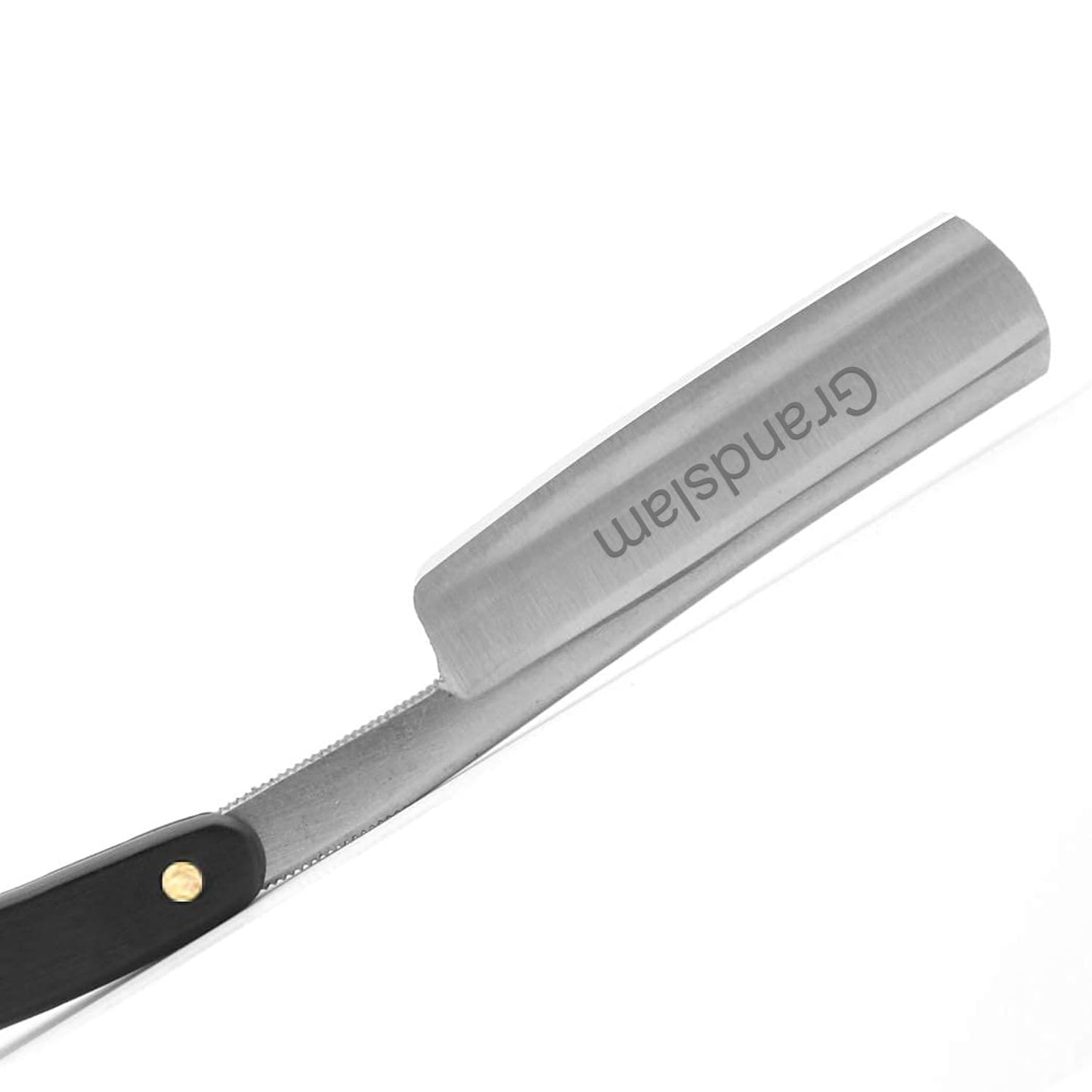Grandslam Pro Natural Wooden Handle 420 Steel Straight Razor, 2 Layers Long Leather Canvas Strop, Sharpening Stone,2 Side Grit 3000 Waterstone Knife Sharpener
