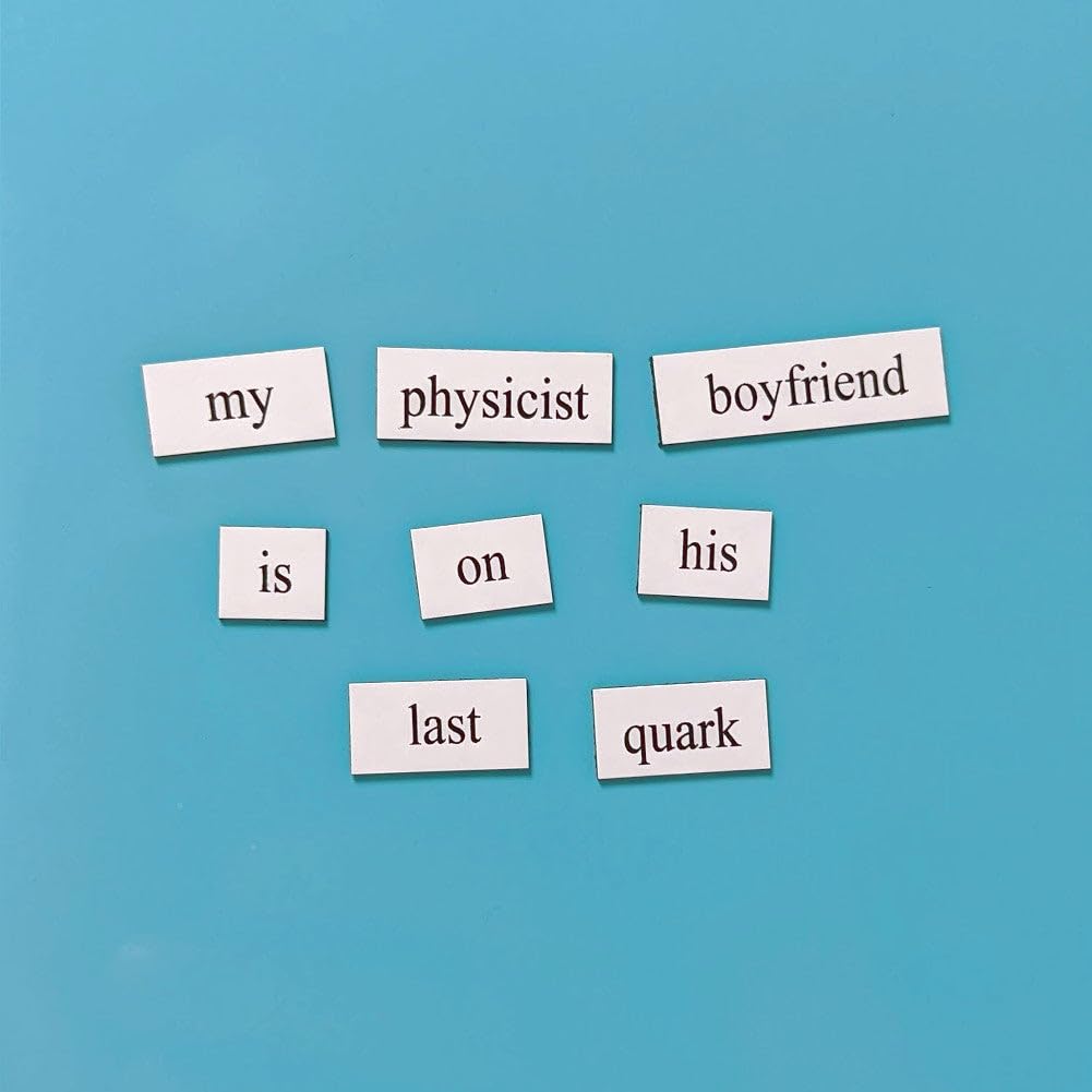 Physics Word Magnets Kit - Funny Nerdy Poetry Set for College to PhD & Professional Physicists - Ideal Cool Geek Gifts for Office Refrigerator-Magnetic White Board - Perfect for STEM Students & Adults