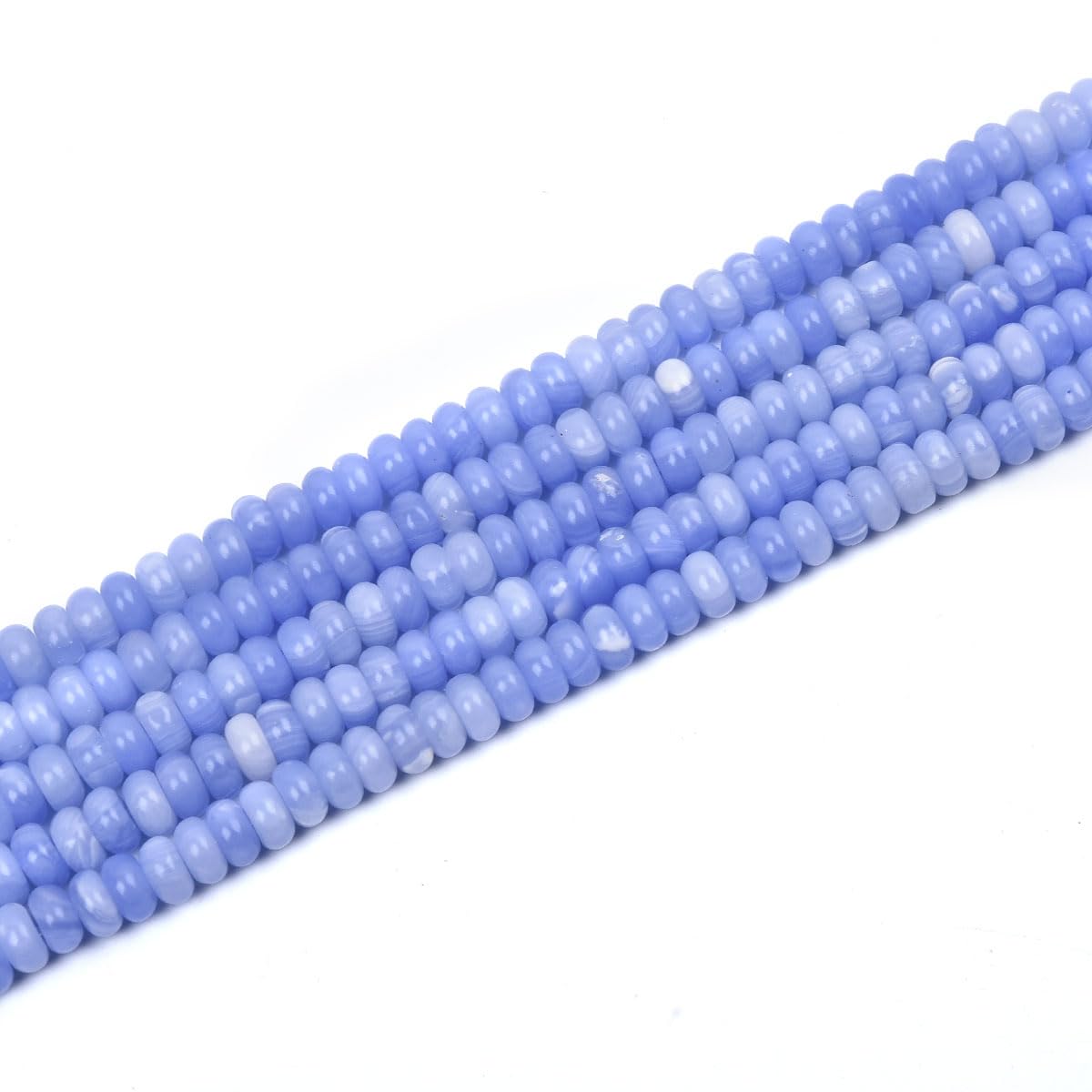 160pcs 4x2mm Blue Lace Agate Disk Rondelle Spacer Stone Semi Precious Gemstone Loose Beads for Jewelry Making 15 Inch