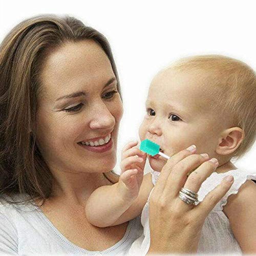 Wellgler's Disposable Oral Swabs, Sterile Sponge Mouth Swabs (100pcs,sky blue)