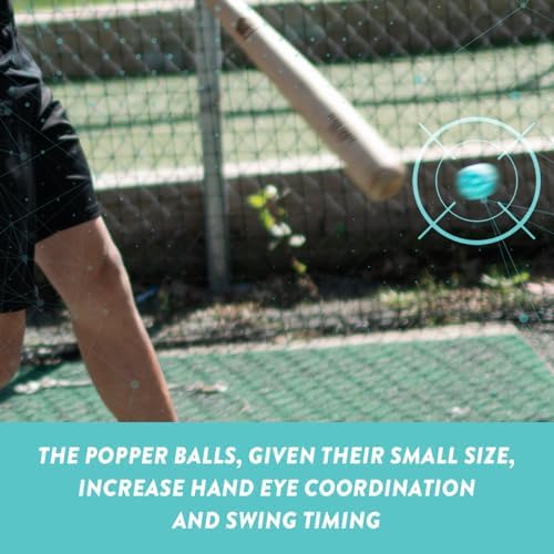 Bandit Sports Mini Popper Plastic Baseballs, Made of Impact-Resistant and Rebounding Material, Perfect Practice Baseballs & Hitting Ball Training (24 Count, Mini Popper Balls)