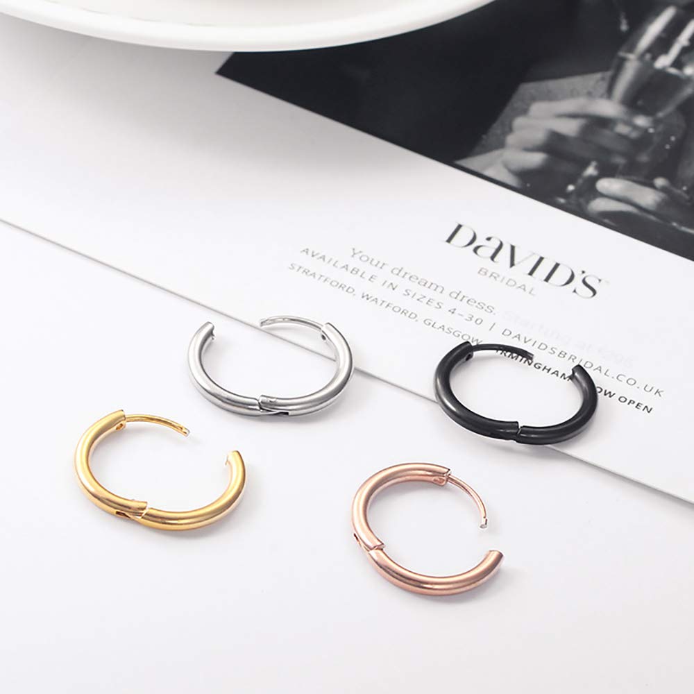 Gabry&jwl 14mm Rose Gold Hypoallergenic Stainless Steel Cartilage Hoop Earrings