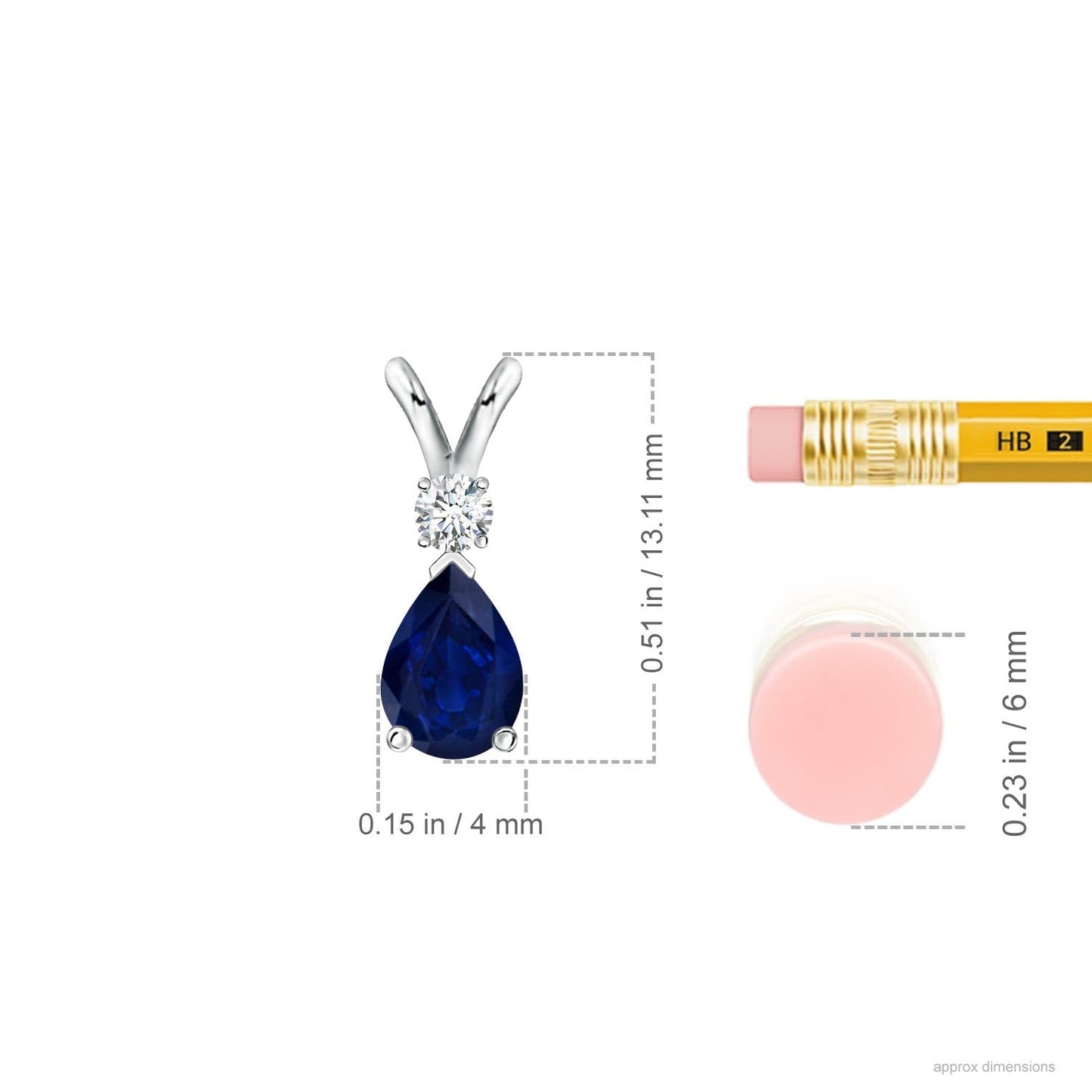 Angara Natural Blue Sapphire Solitaire Pendant for Women | 0.4 ct Pear Shape Blue Sapphire Diamond Solitaire Pendant Necklace in Platinum | September Birthday, Gemstone Jewelry Gift | AA | 6x4mm