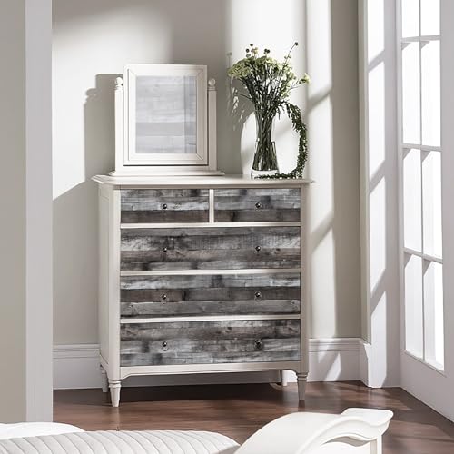 Peel and Stick Wood Wallpaper Grey/Black Vinyl 17.3"×472" Contact Paper Self Adhesive Thick Waterproof Self Adhesive for Cabinets liveroom - color: Grey/Black, size: 17.3" x 472"