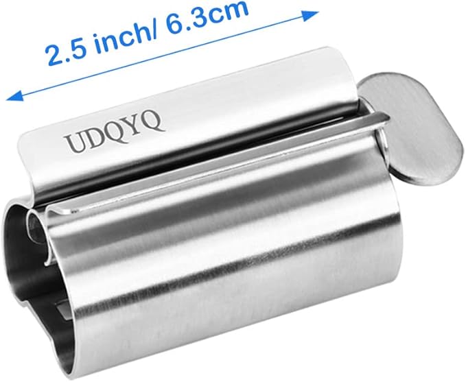 Toothpaste Squeezer - Metal Tube Squeezer Stainless Steel Tube Wringer UDQYQ Toothpaste seat Holder Stand (3 Pack)
