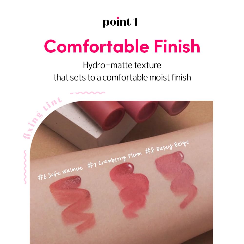 ETUDE Fixing Tint #03 Mellow Peach (4g) | Long Lasting High Pigmented Liquid Lipstick | Waterproof Lightweight Matte Finish Lip Stain | Full Coverage | Korean Makeup, Kbeauty