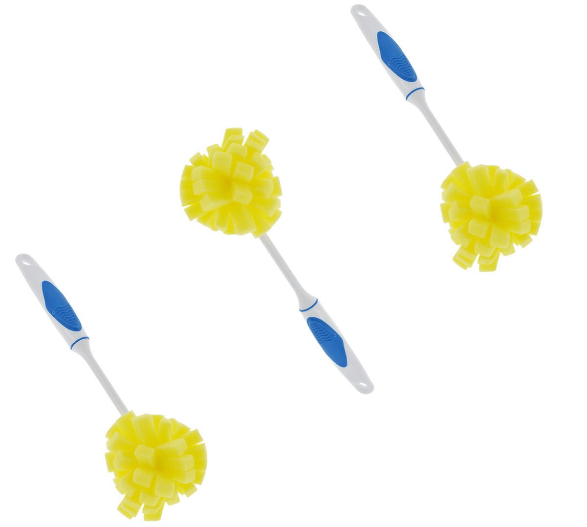 Scrub Buddies Dishwashing Foam Sponges with Handles Bottle/Glass Scrubbers 3Pack
