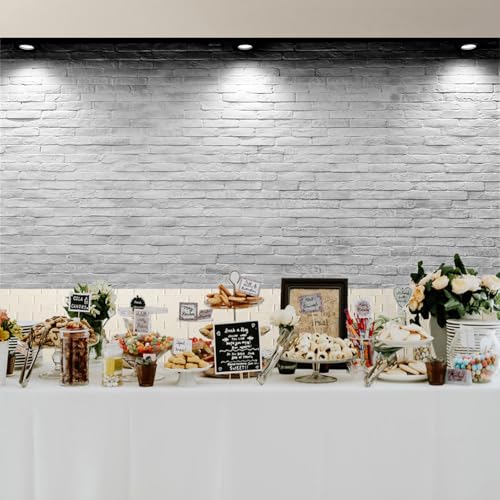Vinyl 20x10ft Backdrop Photography Background White Brick Wall Computer-Print Seamless Photo Background Children Baby Adults Portraits Photo Studio Props - size: 20x10ft