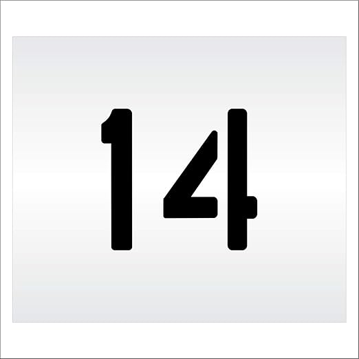 Pavement, Curb, and WheelStop Stencils - 6 inch Double Number Stencil - (14) - 6" x 6" x 1/16" (63 mil) - Light-Duty