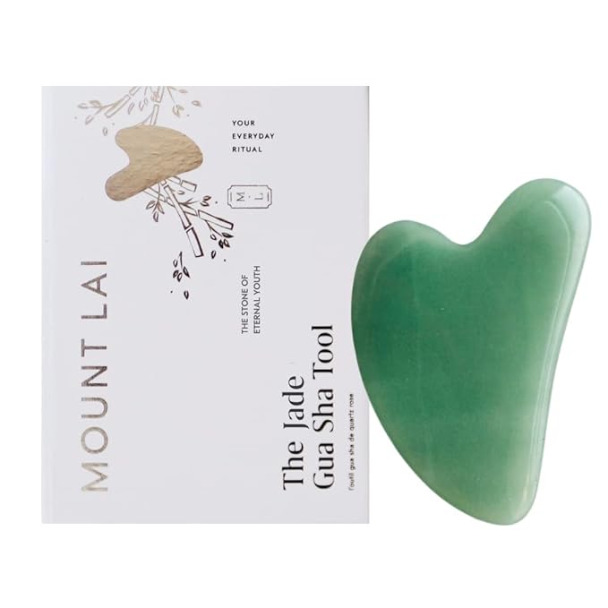 Mount Lai Jade Gua Sha Facial Tools – The Stone of Eternal Youth – Face & Body Guasha Tools for Self-Care, Massager for Sculpting, Muscle Tension Relief & Puffiness Reduction