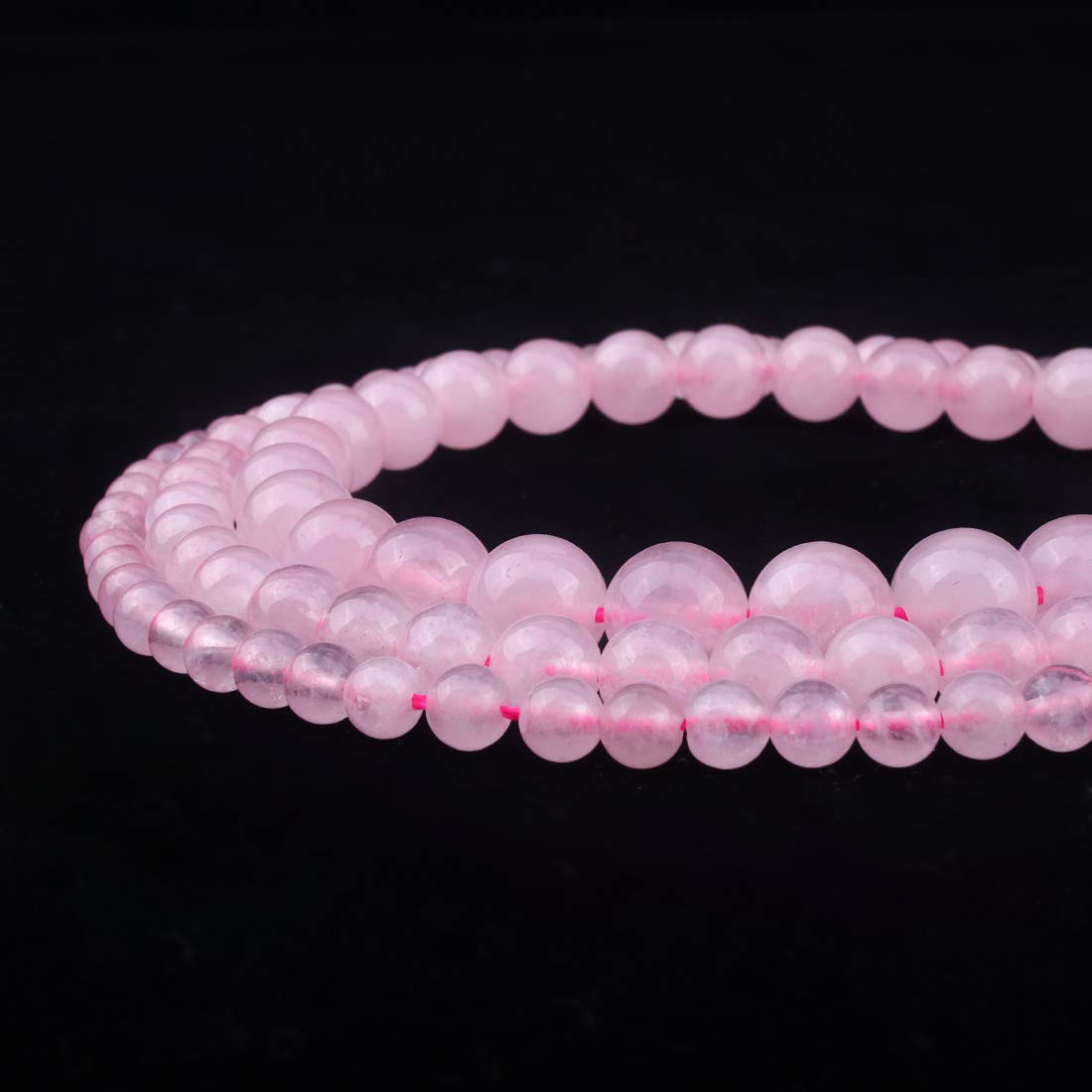 ICAI Beads 10mm Natural Rose Quartz Gemstone Round Loose Beads for Jewelry Making (36-34pcs)