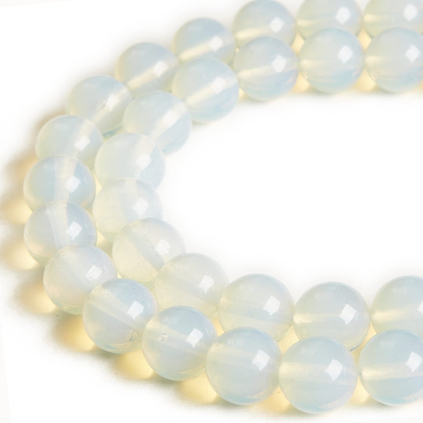 35pcs 10mm Natural Opal Beads Gemstone Beads Round Loose Beads for Jewelry Making