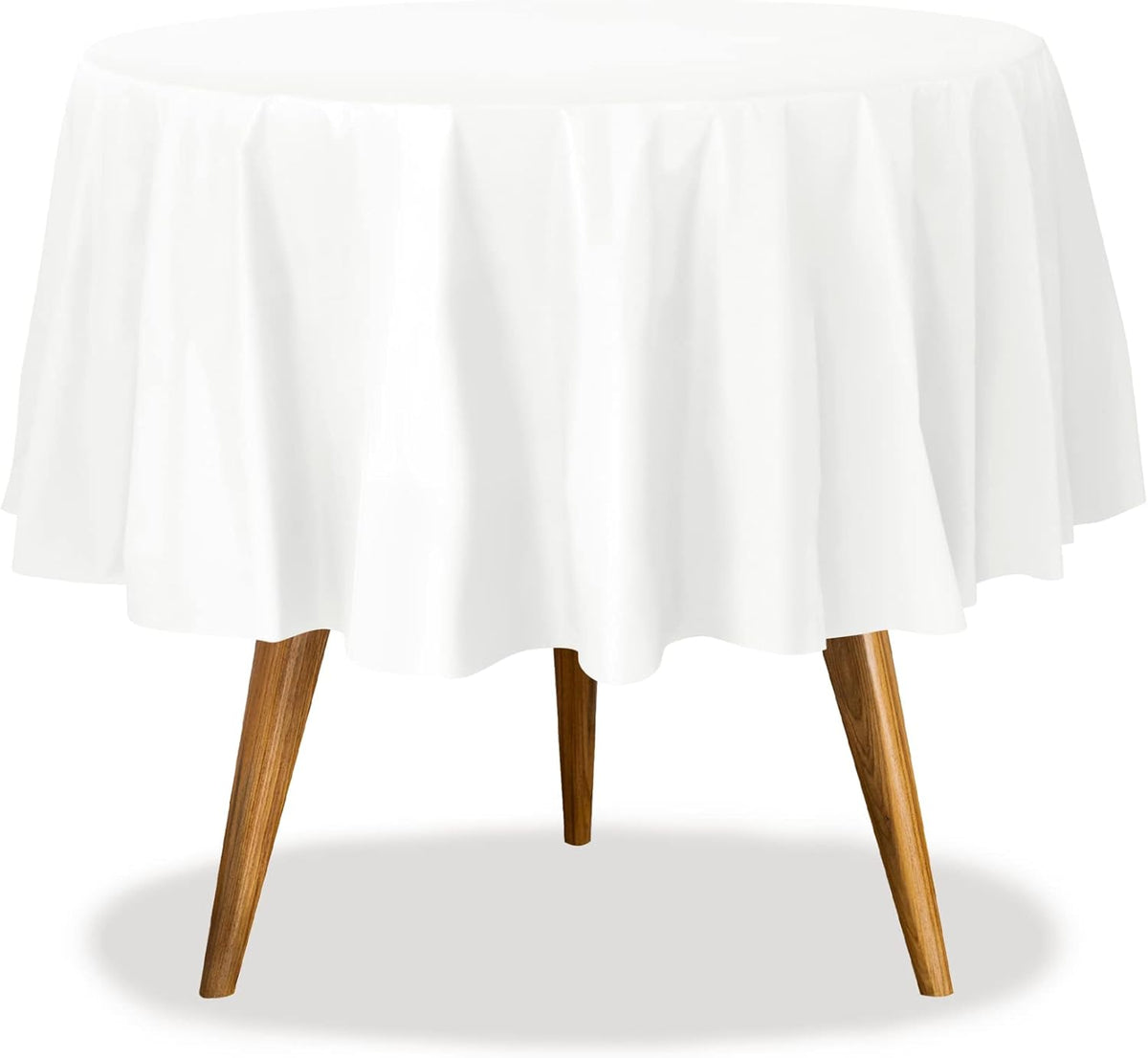 White Disposable Plastic Tablecloth for Round Tables (36 Pack) Table Cloths for Parties, Events & Weddings, Indoors & Outdoors, 84 inches, Plastic Table Cover
