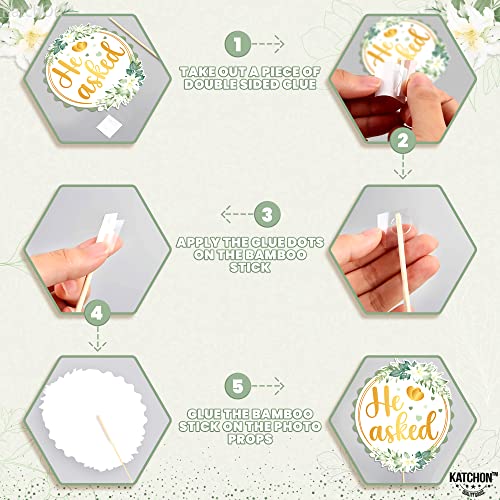 KatchOn Bridal Shower Photo Booth Props - Pack of 35 | Green Decorations for Bridal Shower and Bachelorette Party