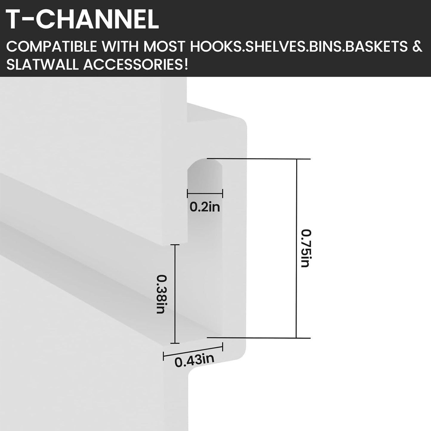 Noliven Slatwall Panel Wall Storage Systems, 4x8 ft Slat Wall Paneling Garage Wall Organizer with Five Hooks, Heavy Duty Wall Mounted PVC Wall Rack, White