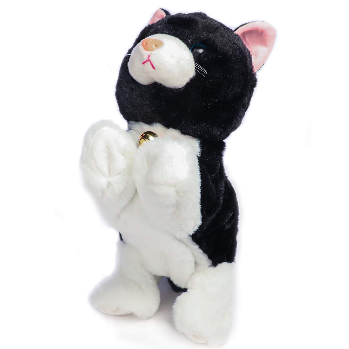 Smalody Interactive Plush Toys, Novelty Sound Control Mechanical Cat Electronic Pets Robot Cat Gift for Children (Black)