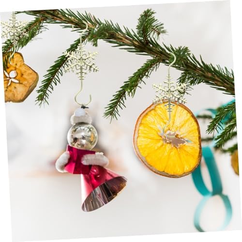 10pcs Christmas Snowflake Hooks for Mantel Stocking Holders for Fireplace for Hanging Ornaments Lights Wreaths and Holiday Decorations