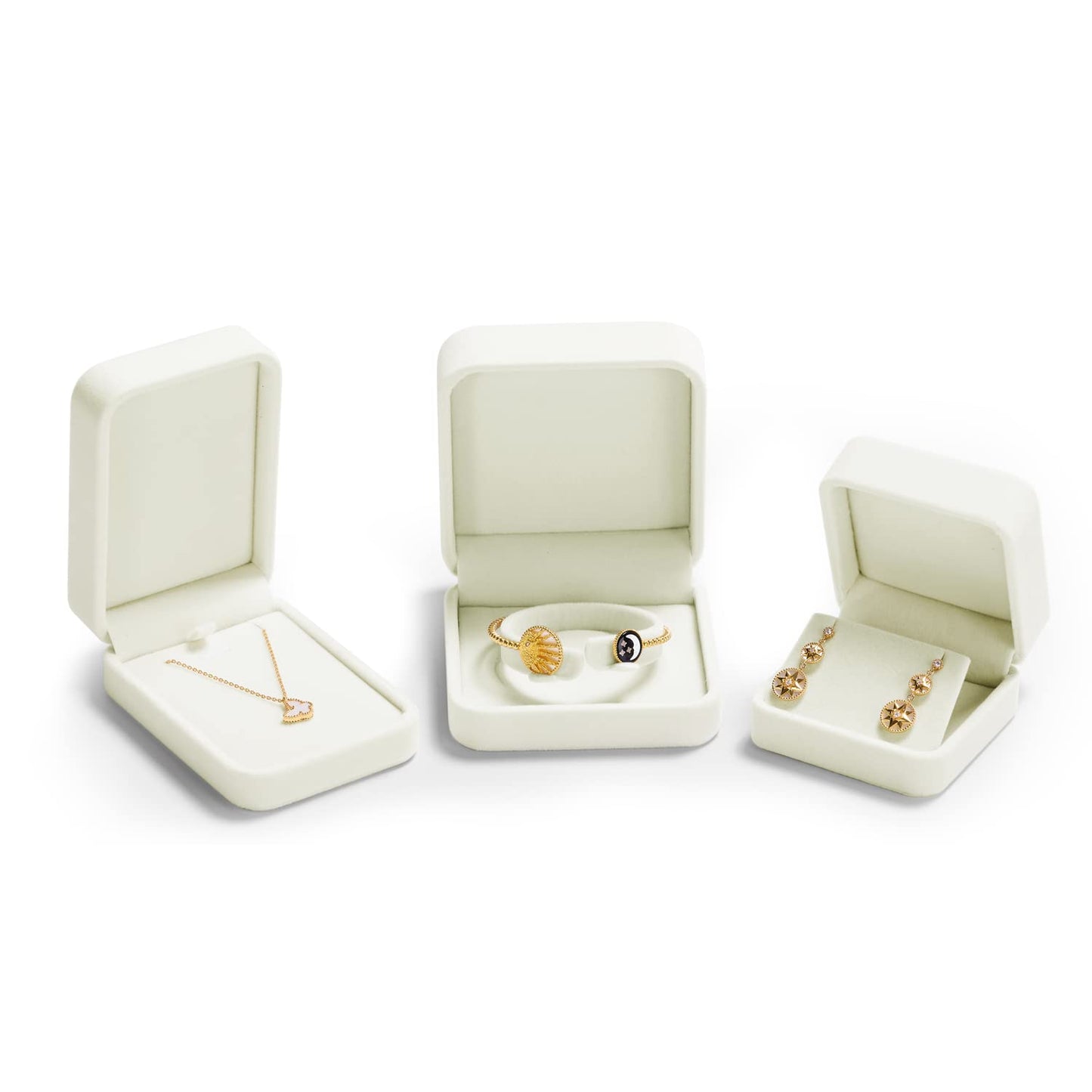 Oirlv Velvet Earring Gift Box Wedding Valentine's Day White Earrings Stud Case