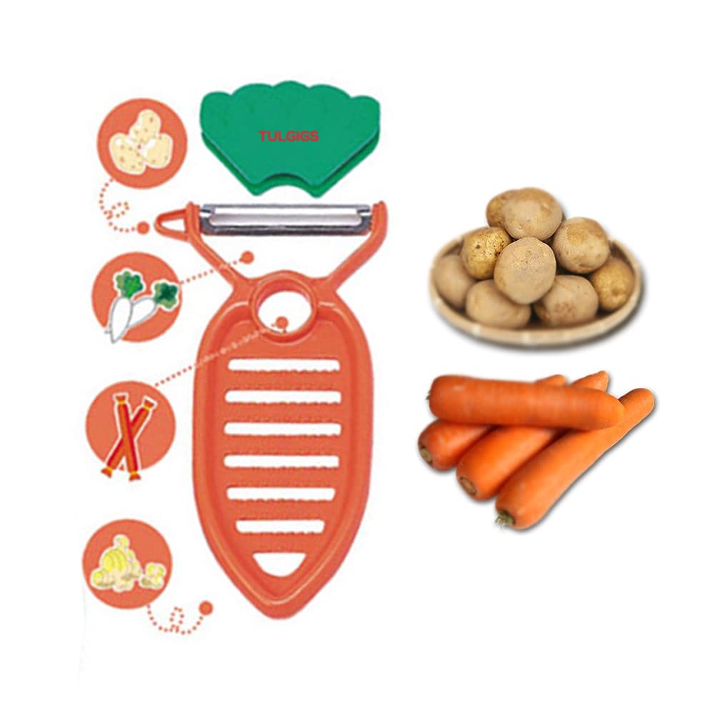 Shallot Roller Green Spring Onion Slicer Shredder + TULGIGS Vegetable Peeler