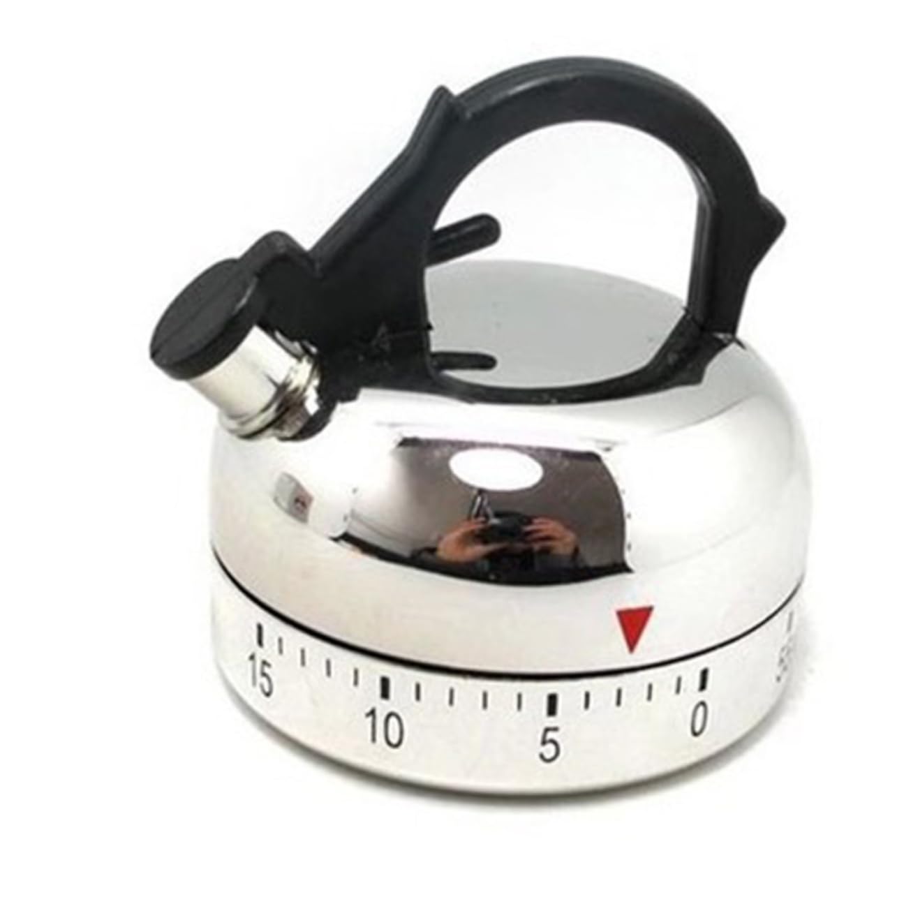 Cabilock Mechanical Kitchen Timer 60-Minute Countdown Kettle Design Cooking Timer with Rotating Alarm for Home Baking and Cooking Compact 2.55X2.16X2.16 Inch No Battery Needed