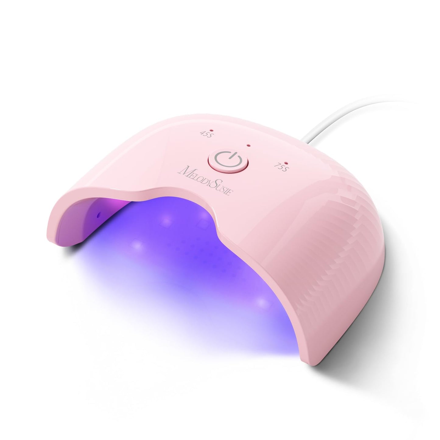 MelodySusie Mini LED UV Nail Lamp with Lightweight Design, P-ART06F Nail Dryer with Simple Button Control Cures All Soft Gels at Home, Especially Half-Cured Gel, Base Coat & Top Coat Pink