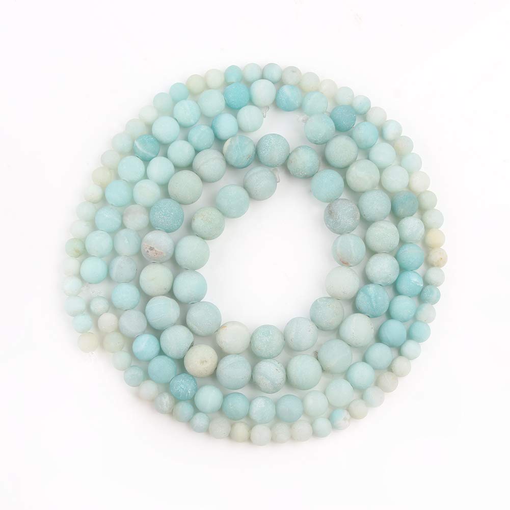 Song Xi Frosted Amazon Stone Beads 6mm Natural Stone Beads for Jewelry Making Gemstone Beads