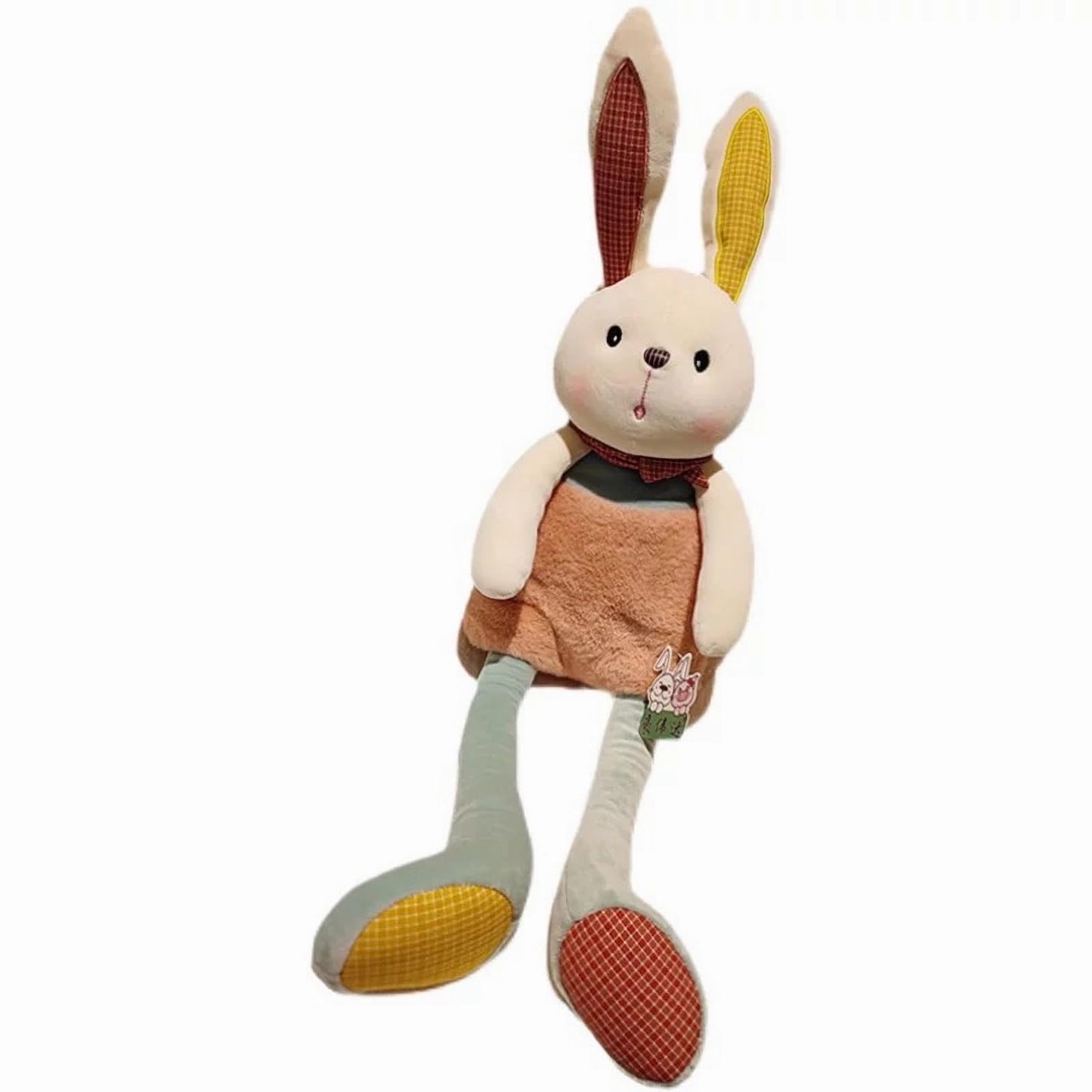 Ninqukico Plush Bunny -17'' Stuffed Animal Rabbit Pull-Out Ears and Legs, Cute Bunny Rabbit Soft Plushie Toy for Girls or Baby