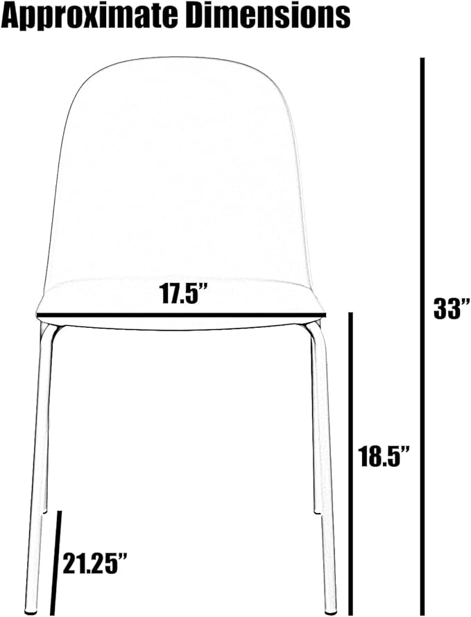2xhome Modern Stackable Armless Dining Chair | Plastic Shell Seat with Metal Legs | Indoor or Outdoor Use | Home Kitchen Patio (2, White, No Padding)