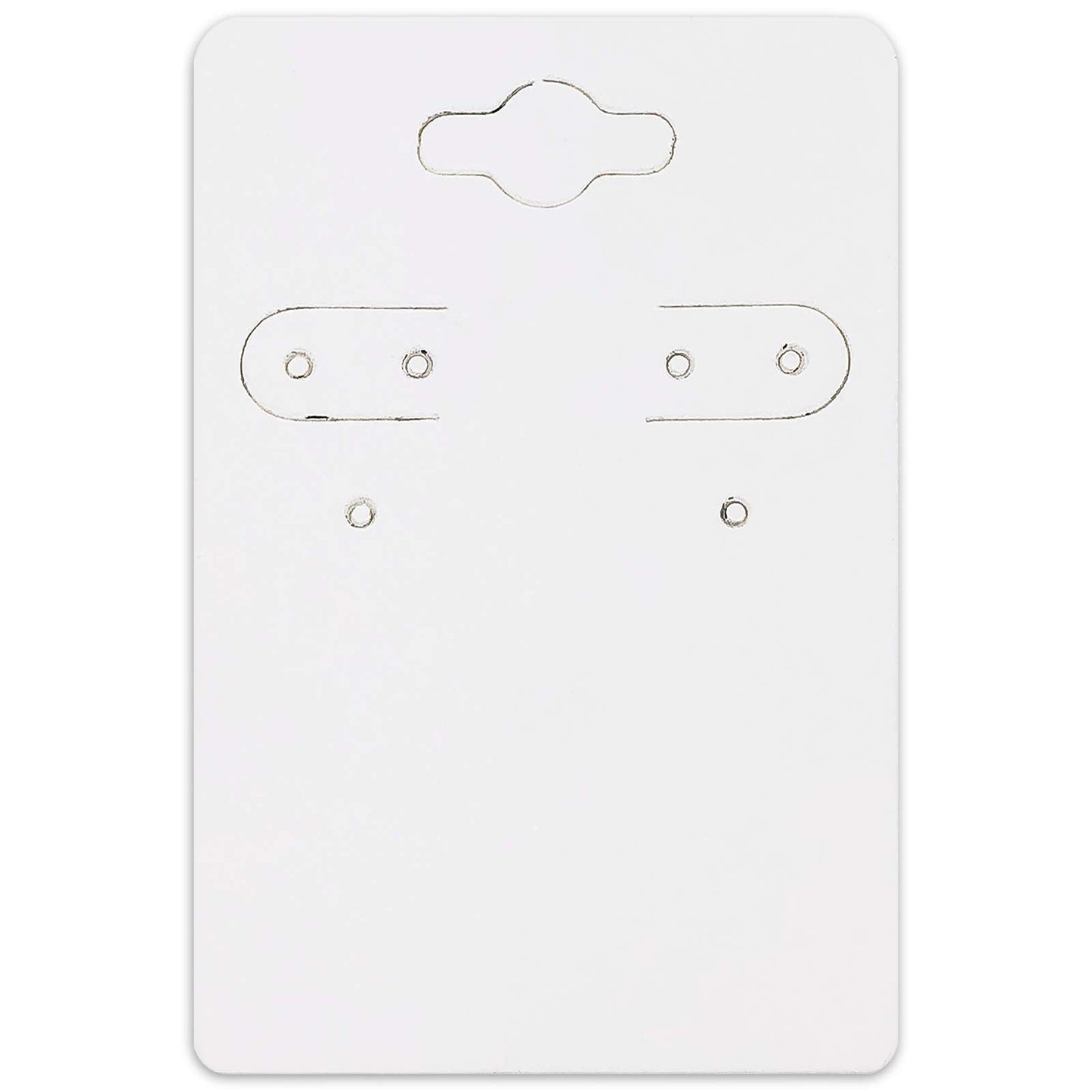 500-Pack 2x3 Pre-Punched Hanging Jewelry Earrings Display Cards (White Kraft Paper, Medium)