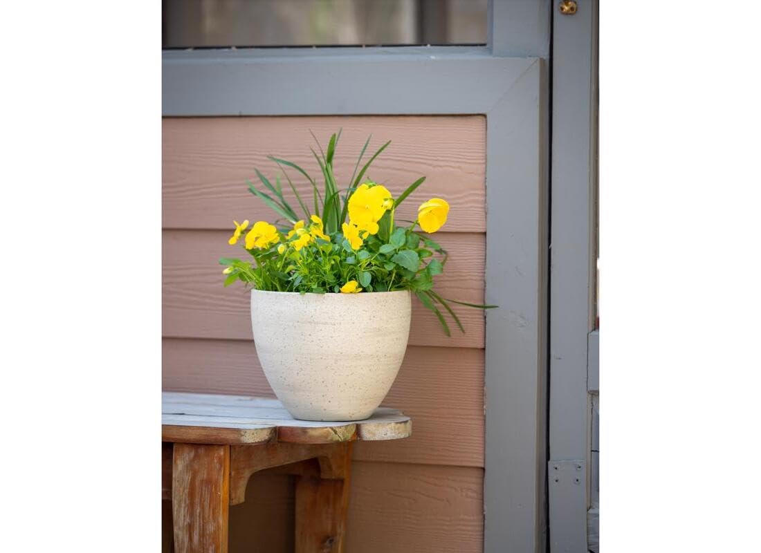 Southern Patio Planter Egg WHT STN 9"