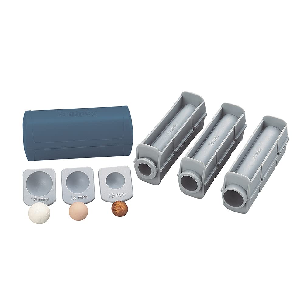 Polyform Sculpey Tools Round Bead Maker, 11 piece set, polymer oven-bake clay jewelry making tool, helps you make perfectly round beads in three sizes, great for all skill levels