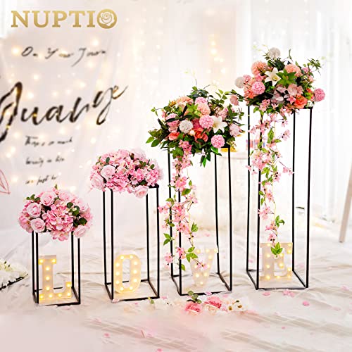 Nuptio Black Vases - 10pcs, 31.5" Tall for Wedding & Party Centerpieces - color: Black, size: 31.5 inch - 10 PCS