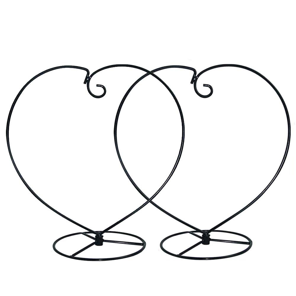 YY YEARCHY Ornament Display Stand Heart Shaped Hook Rack Holder for Hanging Glass Globe Pot Terrarium Witch Ball Home Christmas Wedding Decoration Creative Gift (2, 4.7" x 9" x 9")