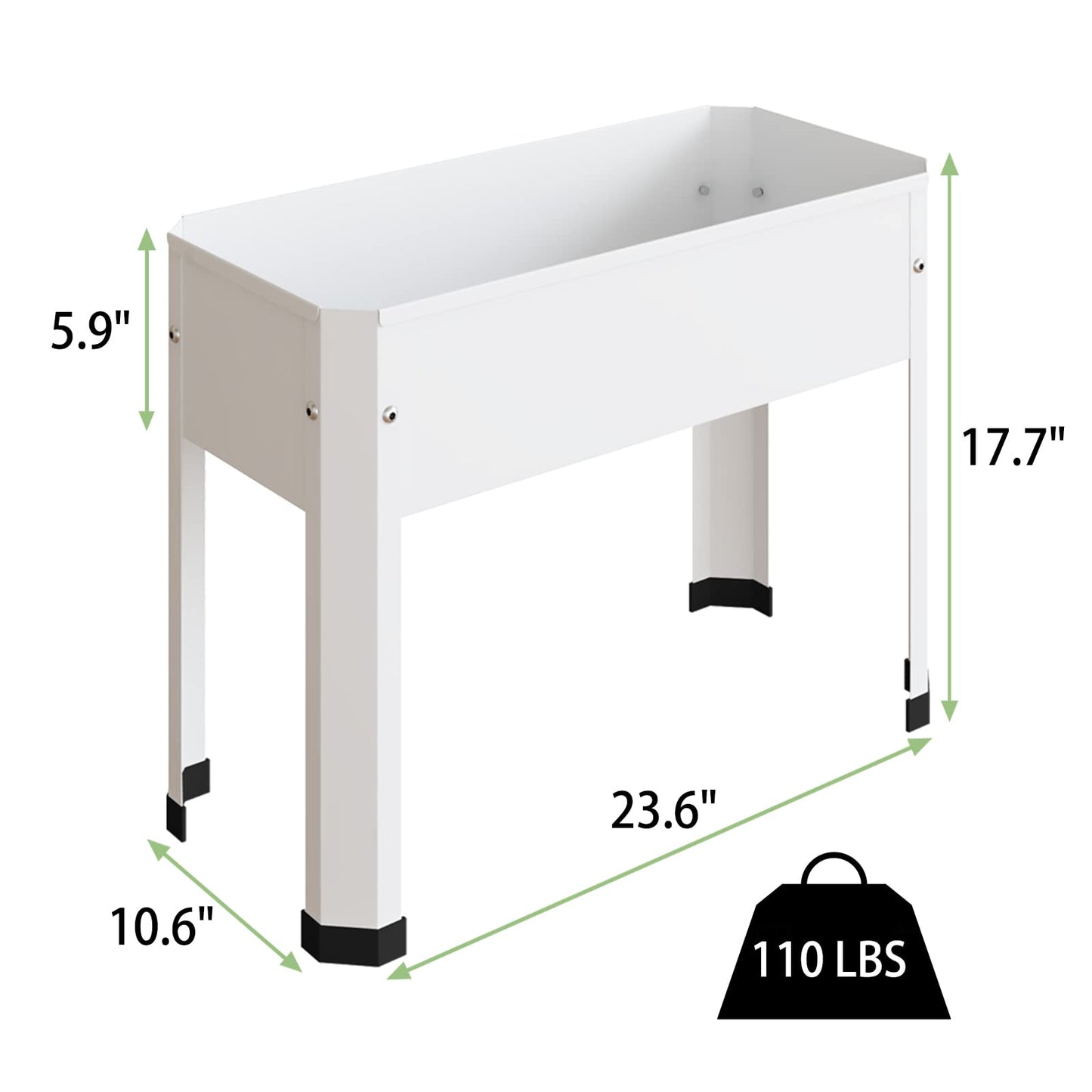 PROXRACER Raised Garden Bed with Detachable Legs Elevated Metal Planter Box for Growing Fresh Herbs Vegetables Flowers Succulents&Other Plants for Outdoor Backyard Patio Deck Balcony White S