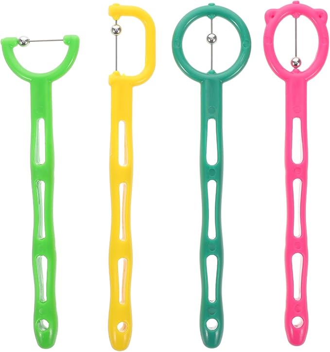 Garneck 4pcs Kids Tongue Exerciser: Oral Muscle Motor Trainer for Speech Therapy - Child Tongue Thrust Corrector Retaining Stabilizing Device