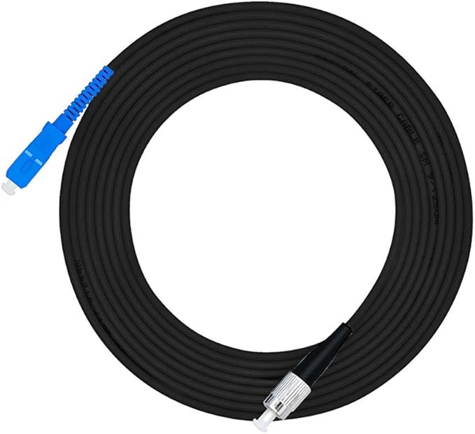 Jeirdus 25M SC to FC Outdoor Armored Simplex 9/125 SM Fiber Optic Cable Jumper Optical Patch Cord Singlemode 25Meters 80ft SC-FC