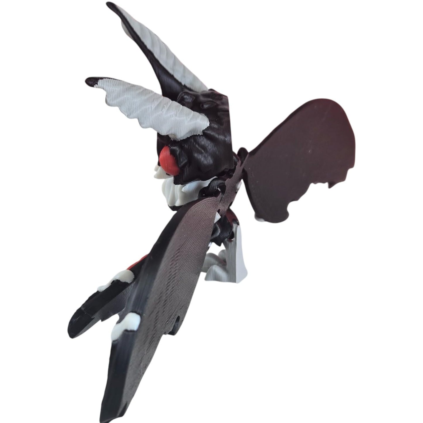 Articulated Twisty Mothman Collectible Figurine - Striking Gothic Design with Black Wings and Red Eyes for Unique Shelf Display - 3D Printed in Canada