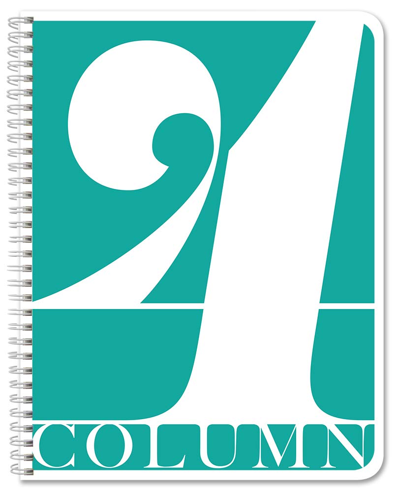 BookFactory 4 Column Log Book Columnar Logbook (Four Columns Notebook Format) - 100 Pages, 8.5'' x 11'', Wire-O (Made in USA)