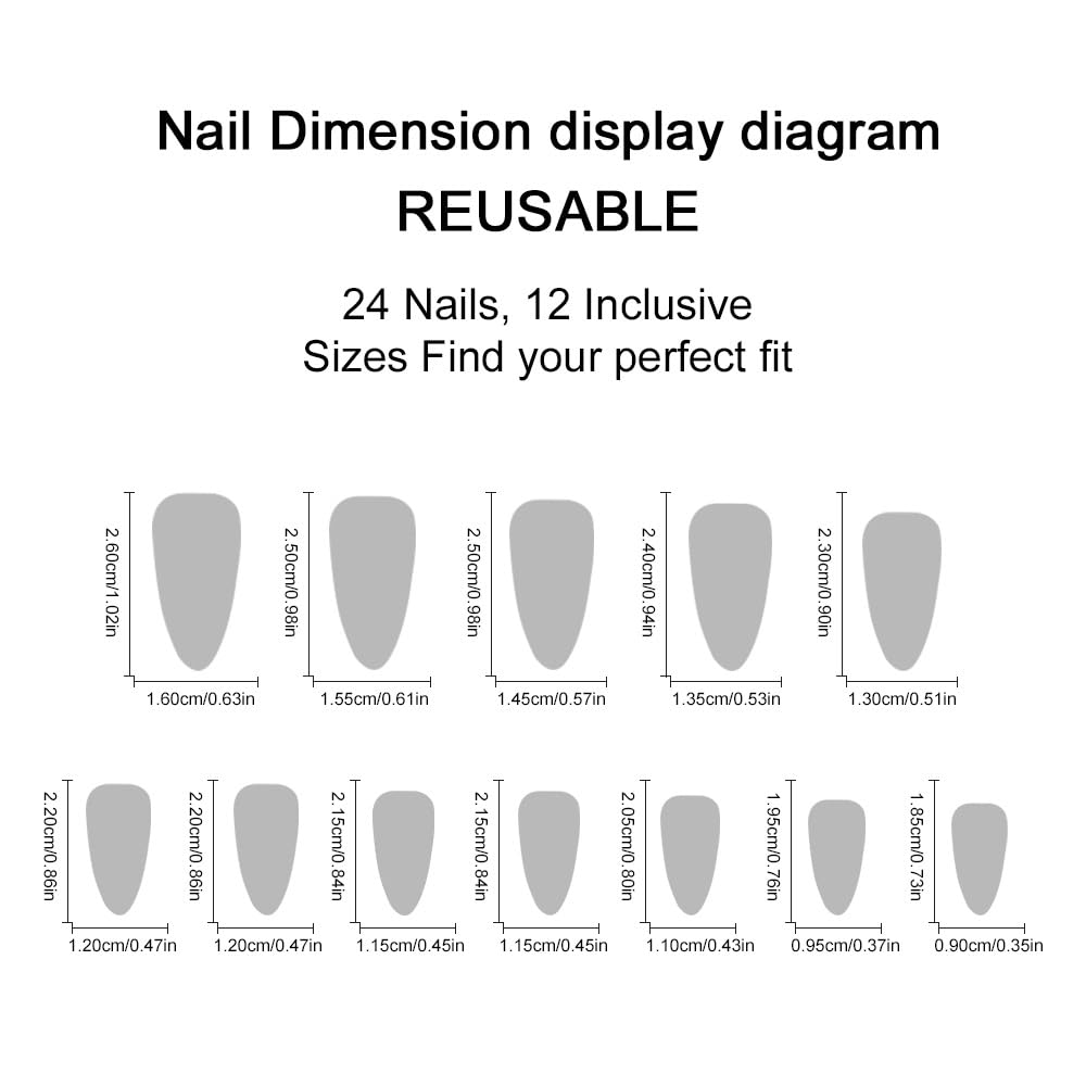 Black Press on Nails Medium Almond Fake Nails Lace Flower Acrylic Nails with Rhinestone Designs Glossy Artificial False Nails Full Cover Glue on Nails Press on for Women Manicure 24Pcs