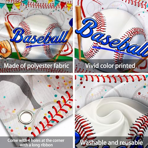 Baseball Birthday Backdrop Baseball Sports Theme Photography Background Sport Themed Party Decorations Banner for Baby Shower Kids Boys Teenager Photo Booth Studio Props 10x7ft FU052DX - size: 10x7ft