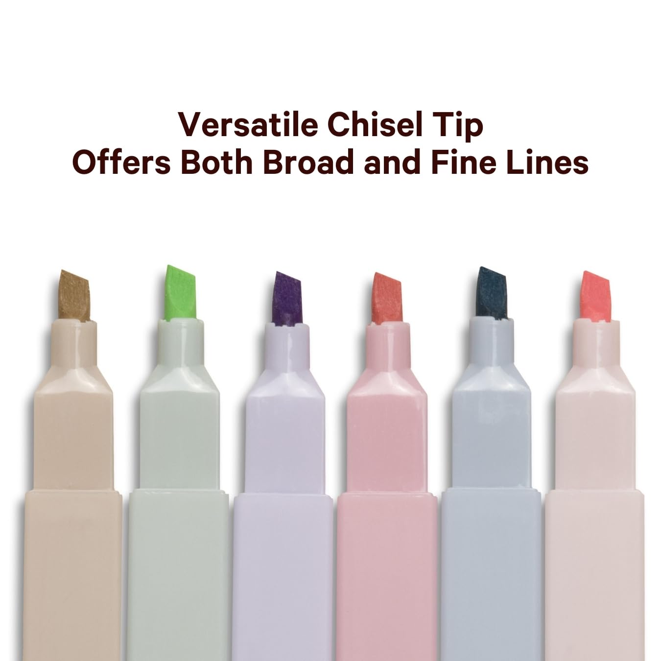 ALABASTER Co. - No Bleed Pastel Highlighter Set, 6 Pcs, Chisel Tip, Muted Pastel Colors, Bible Study Supplies