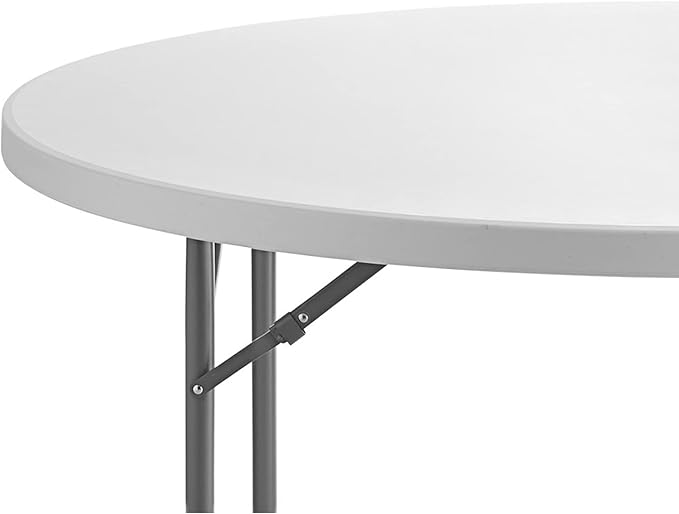 9 Pack! 60" Round Granite White Plastic Folding Table, Heavy Duty Banquet Table Party plastic tables White folding table round Wedding folding table 5-Foot Round Granite White Plastic Folding Table