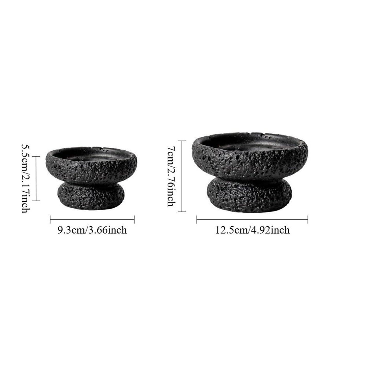 FXLTHIYBO Sleek Cement Creative Meteorite Pattern Flower Pot Planter Plants Flowers Bonsai Decoration for Indoor use(Black,Large)